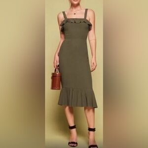 Reformation Frida Dress- in army